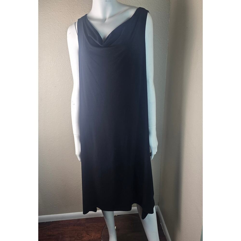 Eileen Fisher Black Sleeveless Midi Dress